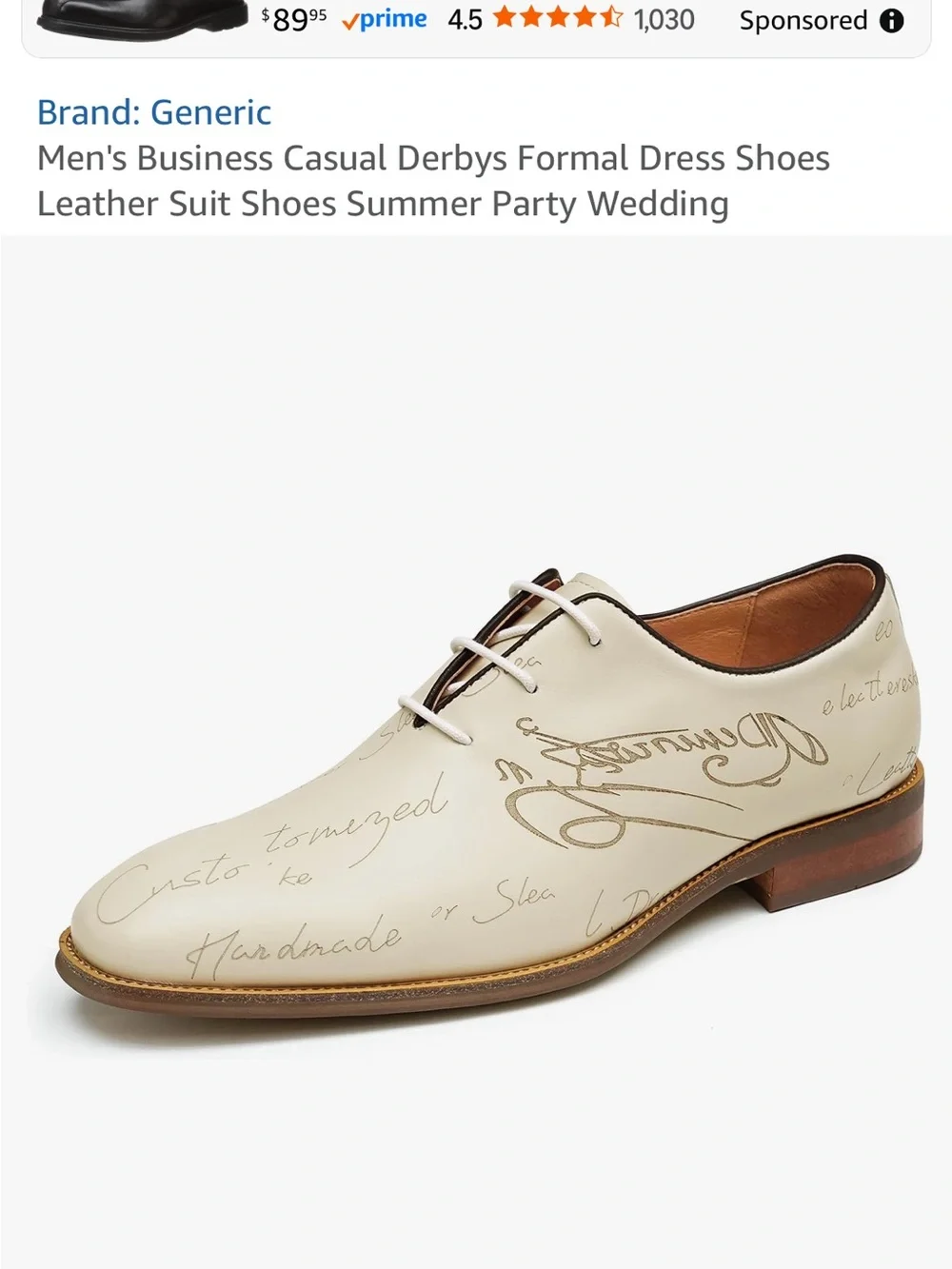 Men’s Business “Customized” Dress Shoes Leather Suit Shoes Summer Party Casual